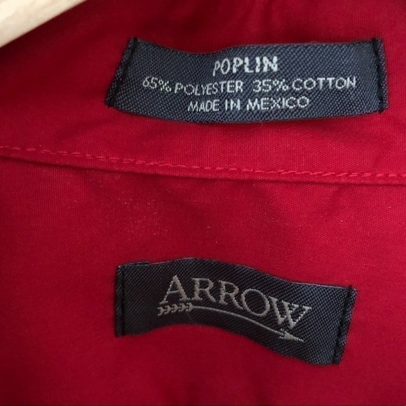 Arrow Wrinkle Free Poplin Dress Shirt mens Size XXL - Picture 5 of 7